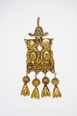 Double Hathor head earring