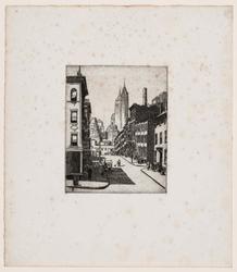 New York Street View, Lower Manhattan with Woolworth Building in Distance