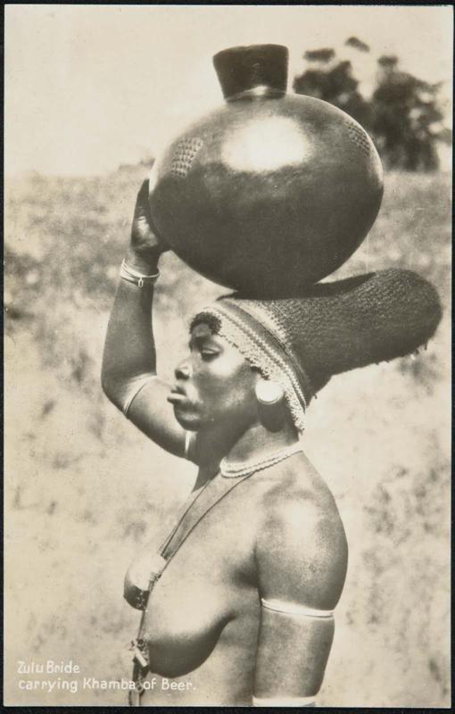 Zulu Bride carrying Khamba of Beer.
