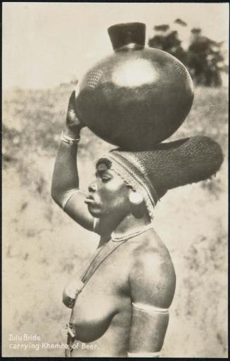 Zulu Bride carrying Khamba of Beer.