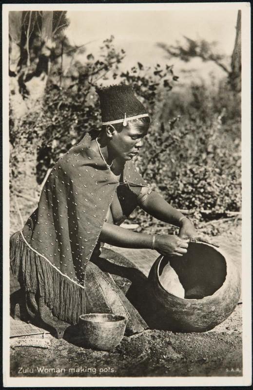 Zulu Woman making pots