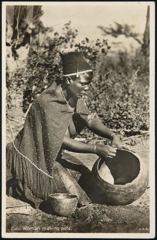 Zulu Woman making pots