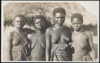 Four shirtless women