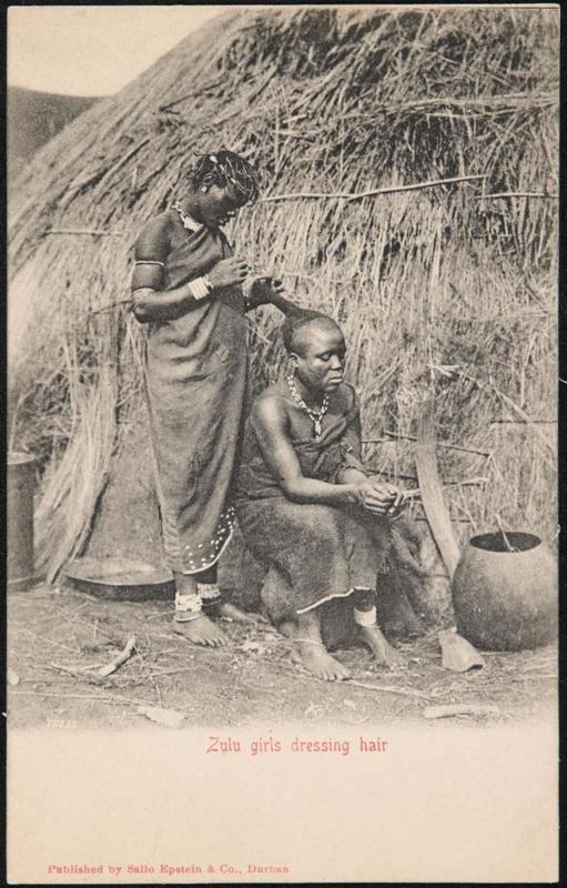 Zulu girls dressing hair