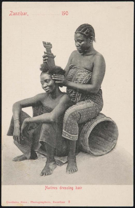 Zanzibar, Natives dressing hair