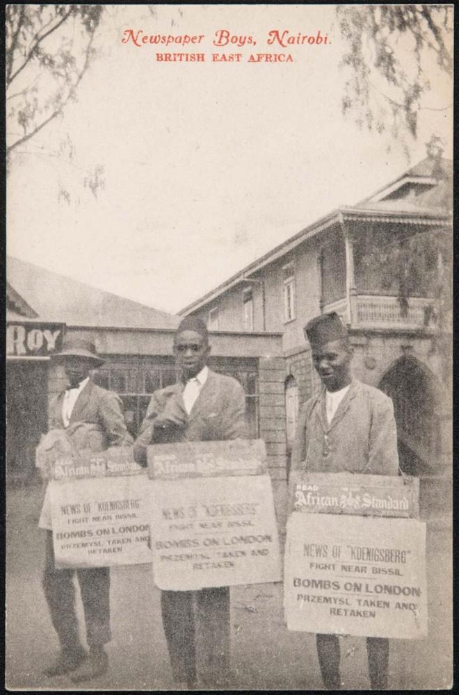 Newspaper Boys, Nairobi. BRITISH EAST AFRICA