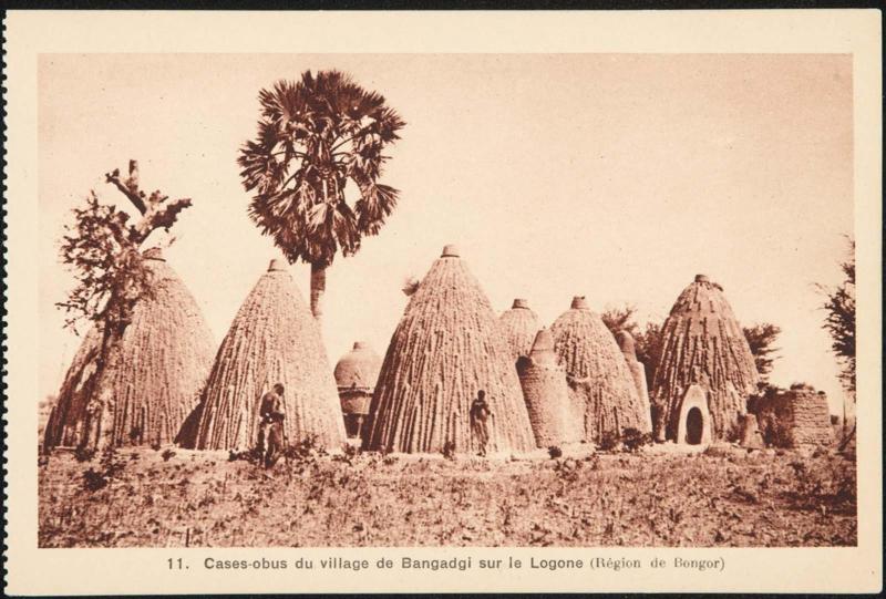 Cases-obus du village de Bangadgi sur le Logone (Région de Bongor)