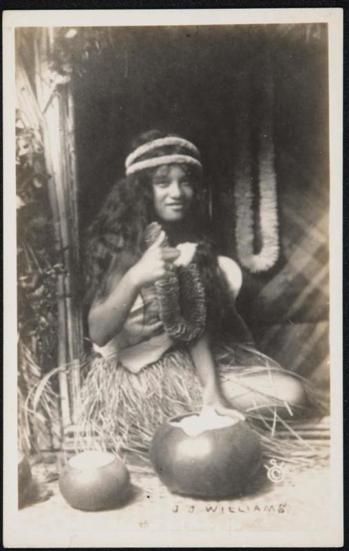 Hawaiian Girl Eating Poi