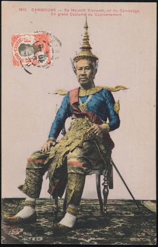 CAMBODGE - Sa Majesté Sisowath, roi du Cambodge. En grand Costume du Couronnement