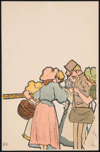 Mailman with a crowd of women, from the series Viennese Types
