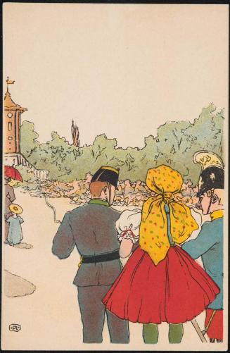 Young women with two men in uniform, from the series Viennese Types