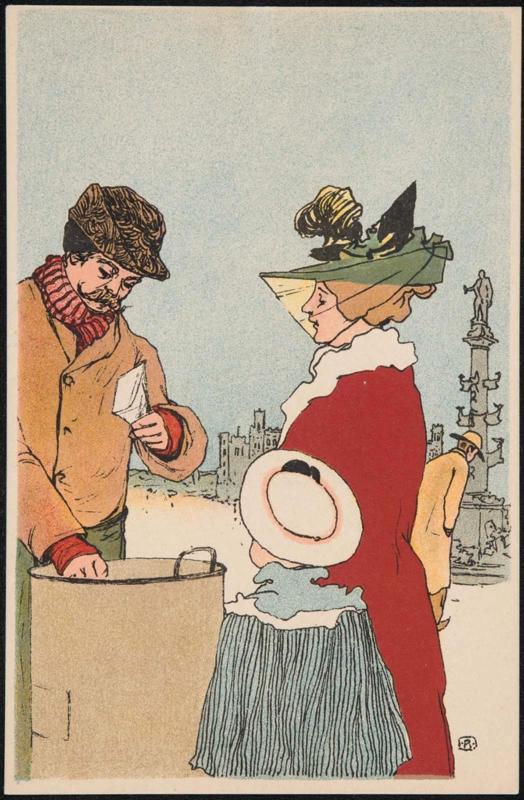Woman and child buying roasted nuts, from the series Viennese Types