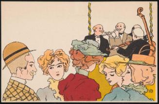 Crowd of people listening to musicians, from the series Viennese Types