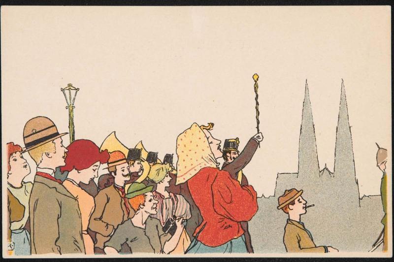 Crowd of people outside, from the series Viennese Types