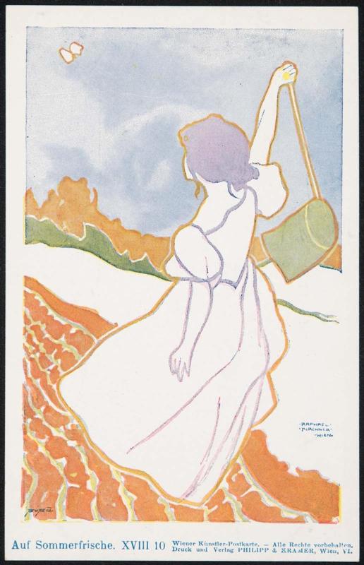 Woman catching a butterfly, from the series On Holiday