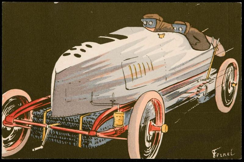 Two drivers in a speeding white car