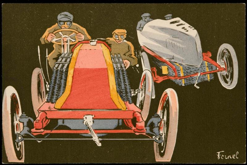 Red car and Gray car racing