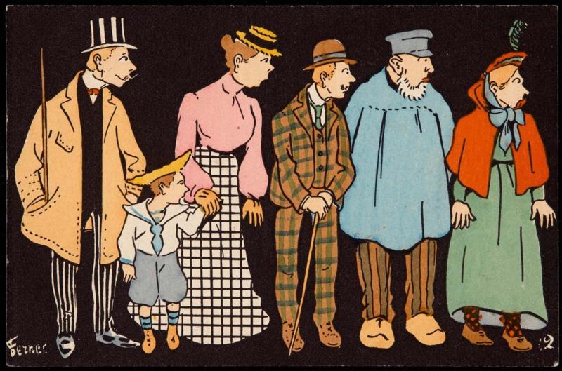 The crowd watching the oncoming cars