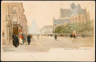 Rue de la Régence, from a series of Views of streets in Brussels