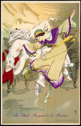 Woman in a green and purple dress dancing