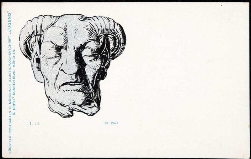 Man with ram horns