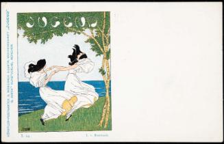 Two women dancing under a tree
