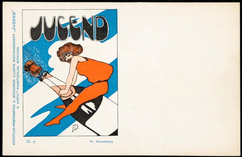 Woman riding a champagne bottle