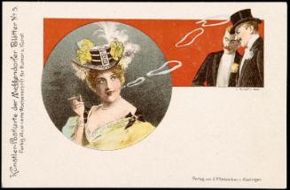 Woman blowing smoke rings