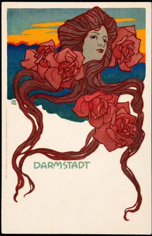 Woman among roses