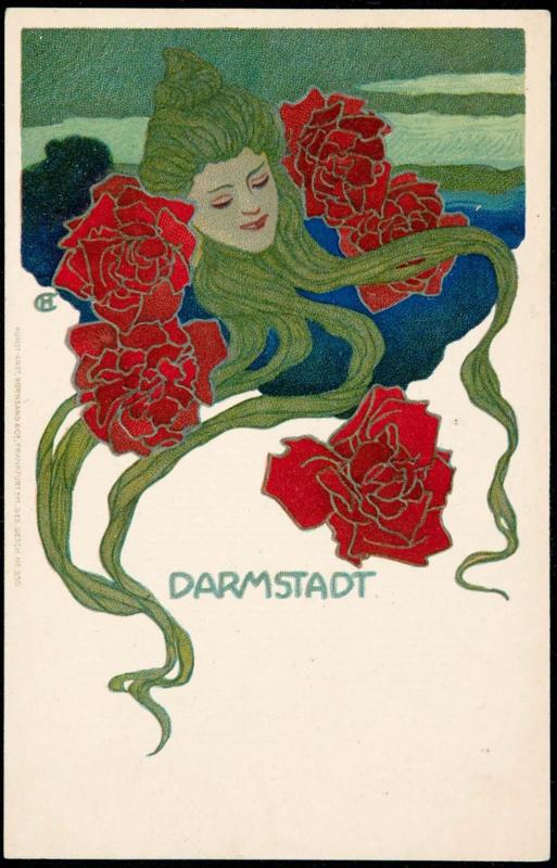 Woman among roses