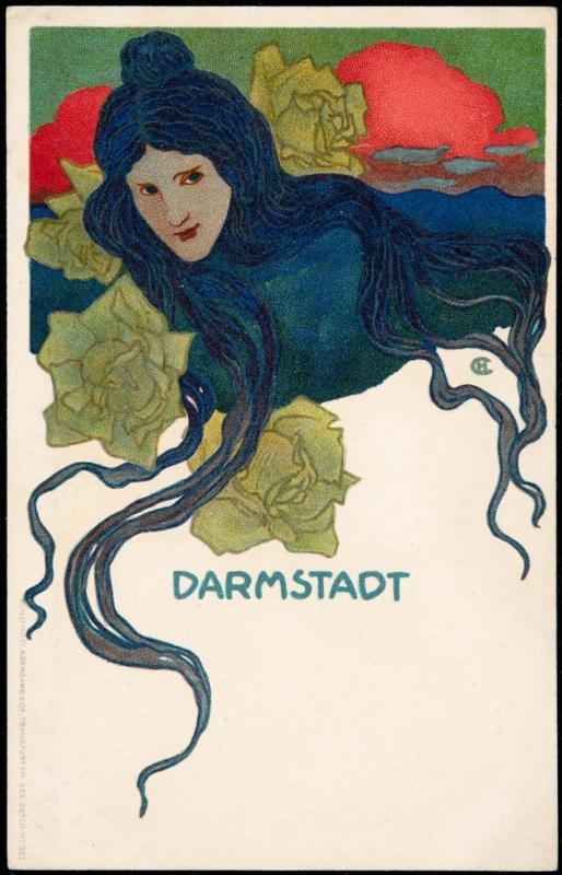 Woman among roses