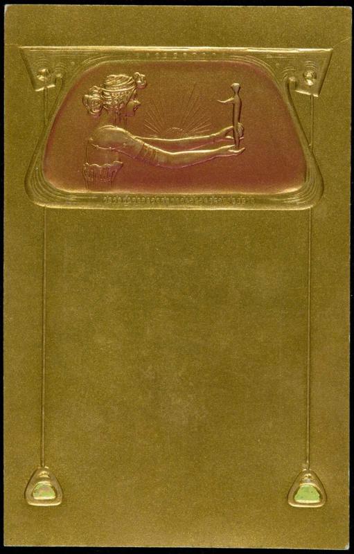 Woman holding a small figure of a man