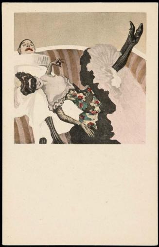 Masked woman and a clown