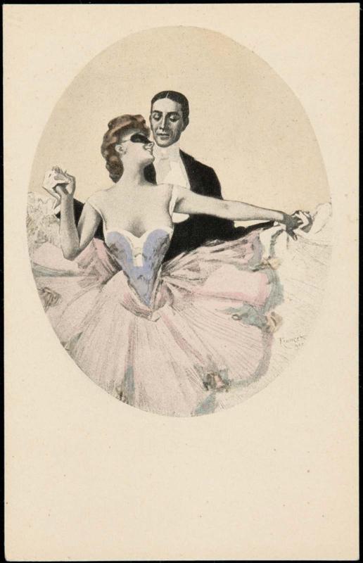 Couple dancing at the masquerade ball