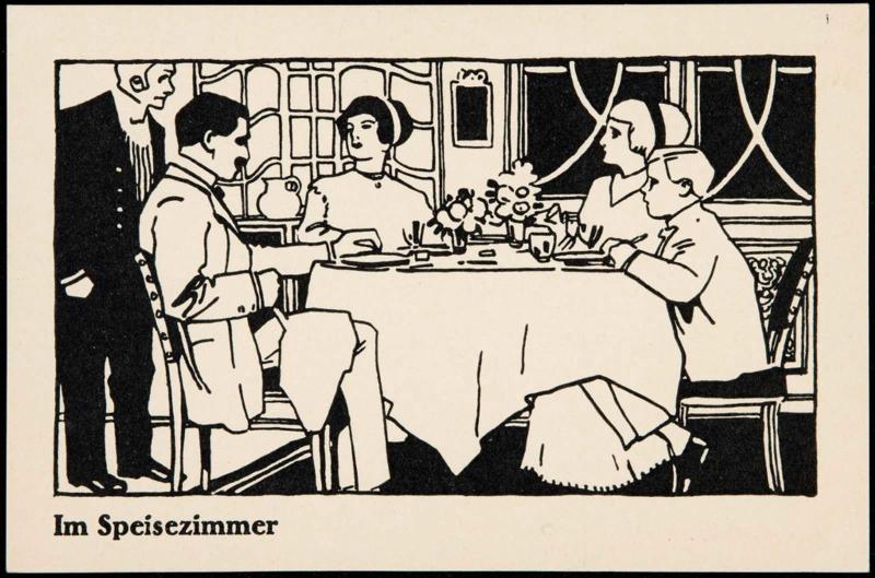 In the dining room