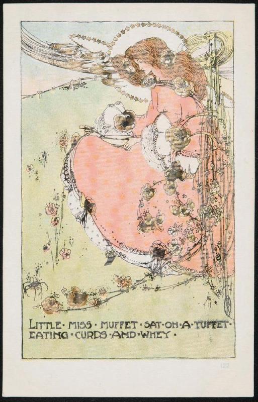LITTLE MISS MUFFET SAT ON A TUFFET, EATING CURDS AND WHEY