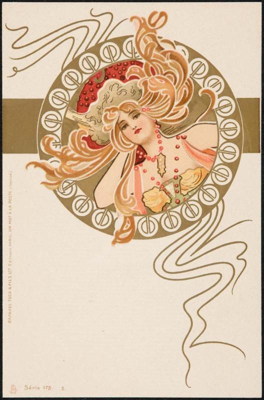 Angelic figure in a flowing dress adorned with floral decoration