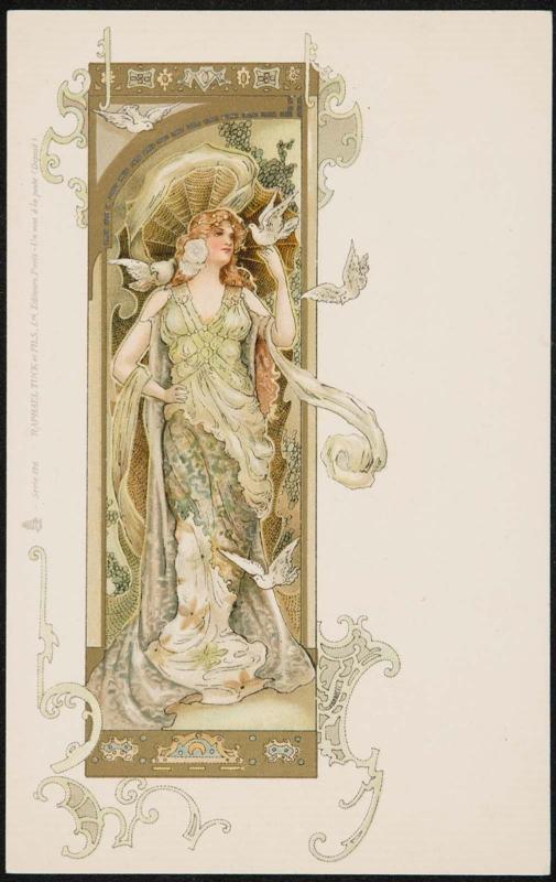 Angelic figure in a flowing dress