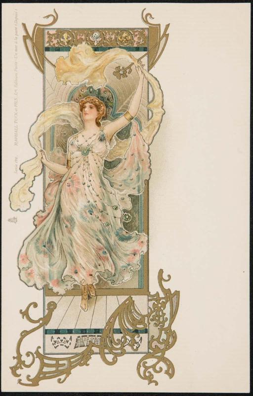 Angelic figure in a flowing dress
