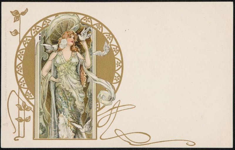 Angelic figure in a flowing dress