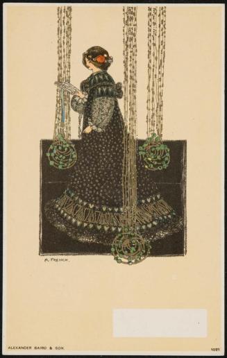 Woman in a black dress reading