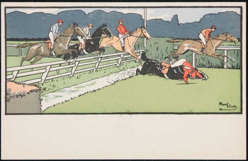Horse rider takes a spill