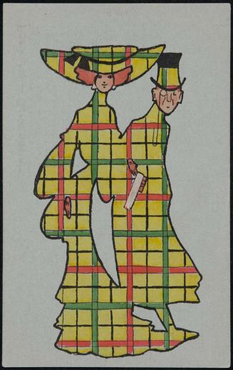 Couple in yellow-colored plaid attire