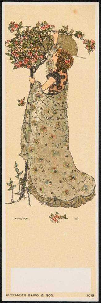 Woman reaching for flowers