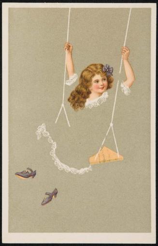 Fade-away girl on a swing
