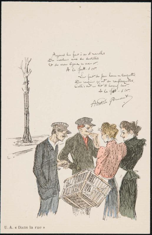 Two couples chatting on the street
