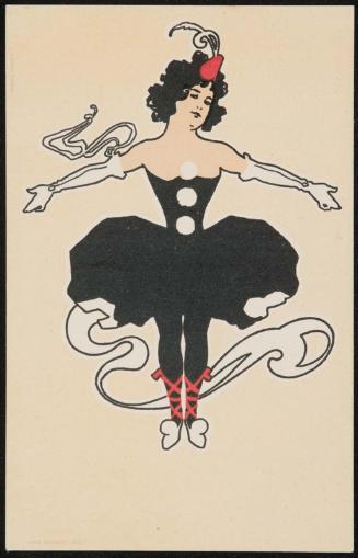 Black dress with white gloves