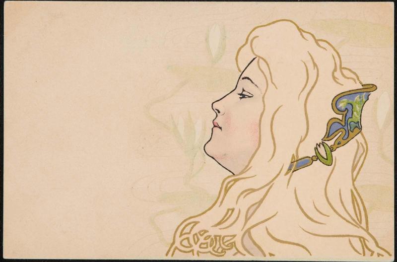 Blonde-haired woman with a decorative head piece