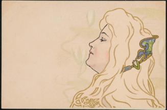 Blonde-haired woman with a decorative head piece