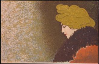Woman with golden hair wearing a fur coat